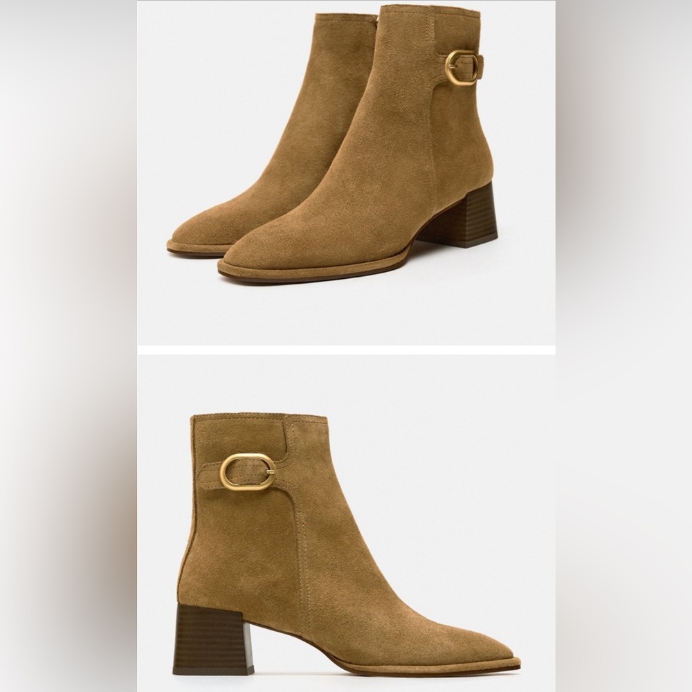 Zara suede leather boots - real leather